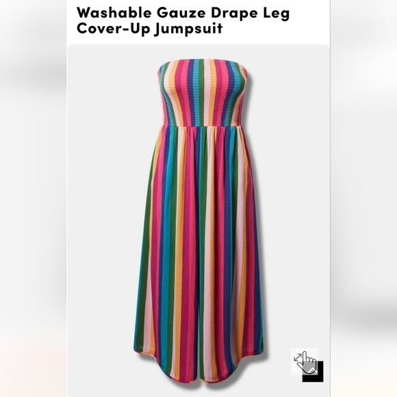 NWT Torrid Washable Gauze Drape Leg Cover-Up Jumpsuit plus size 3x - Picture 6 of 13